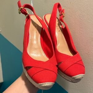 Lauren Ralph Lauren Red Espadrille Slingbacks